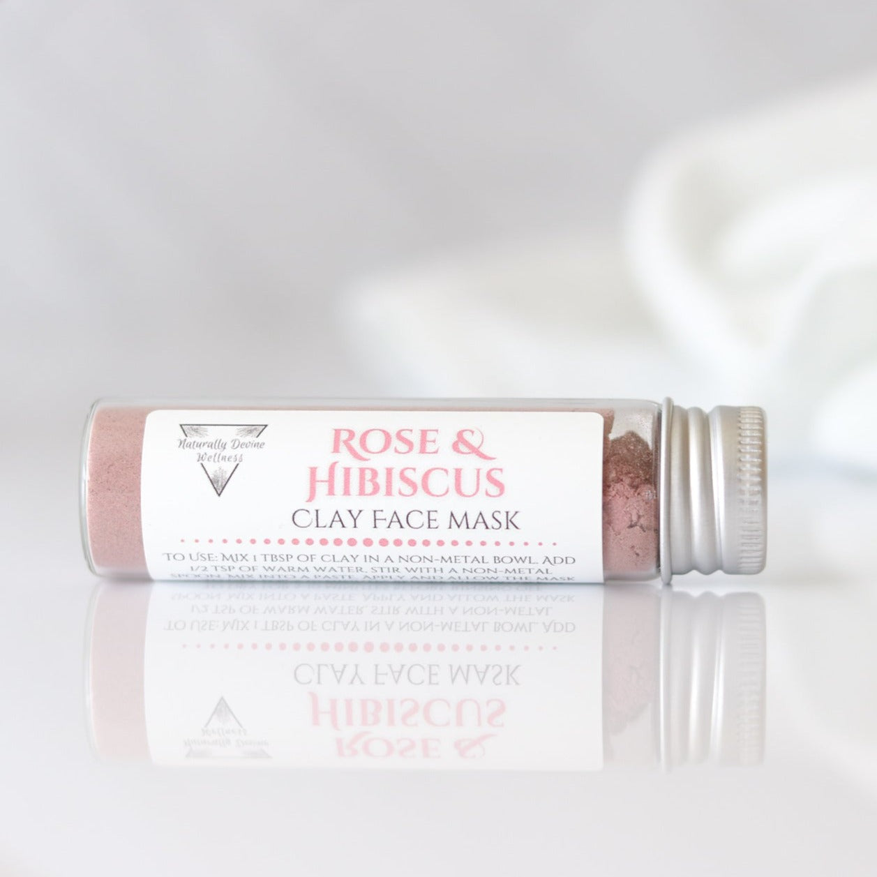 Rose & Hibiscus Clay Face Mask - Naturally Devine Wellness